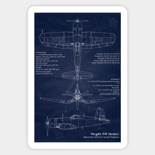 F4U Corsair Blueprint Sticker